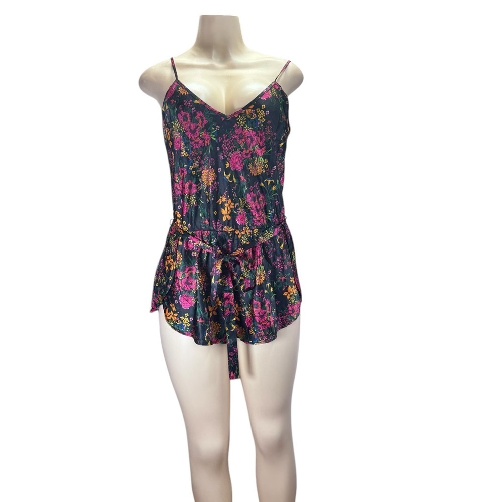 Adore Me Floral Chemise - Pink and Green